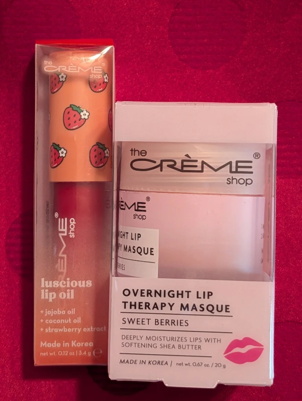 The CRÈME shop Luscious Lip Oil And Overnight Lip Therapy Masque New In Box